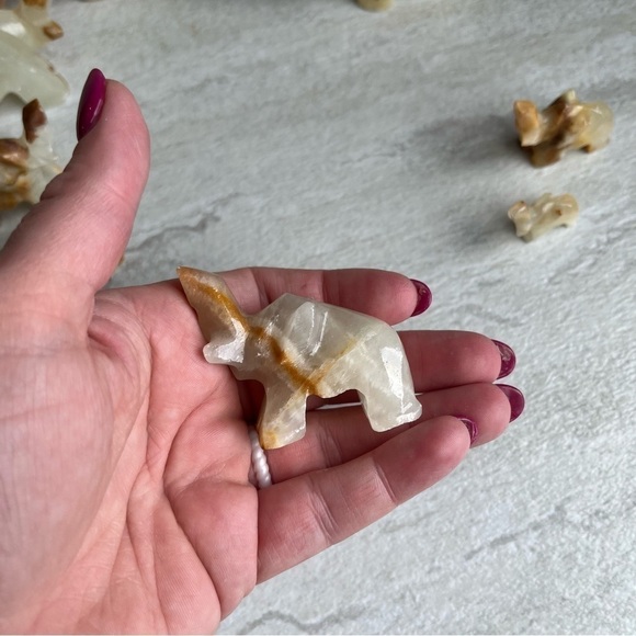 Antique vintage carved onyx elephants bundle mini small 10 pieces - Picture 9 of 11